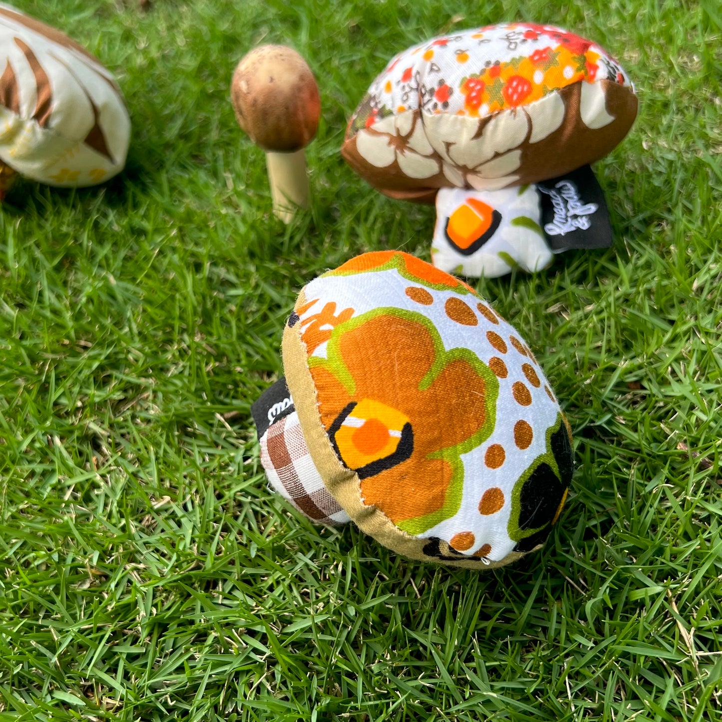 Mushroom Catnip Patchwork Toy