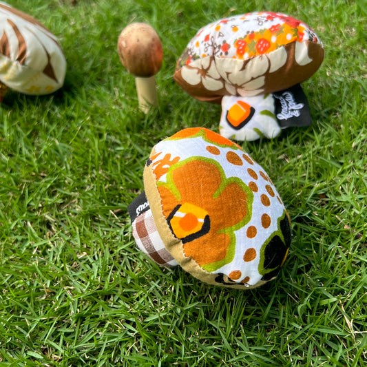 Mushroom Catnip Patchwork Toy