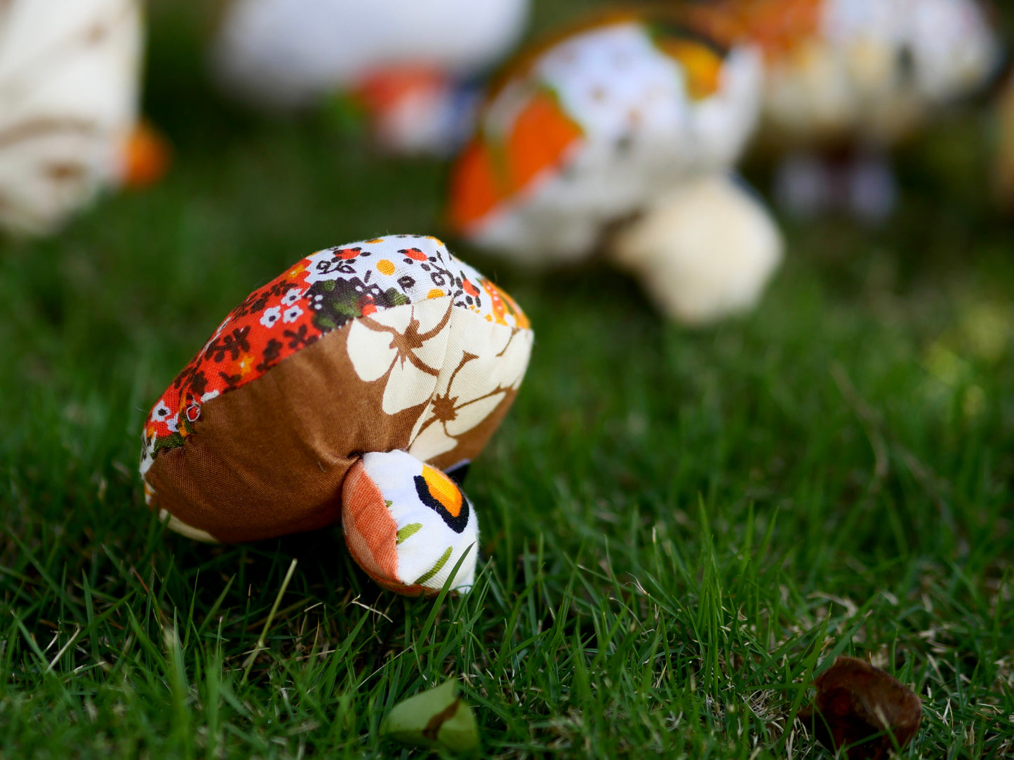Mushroom Catnip Patchwork Toy