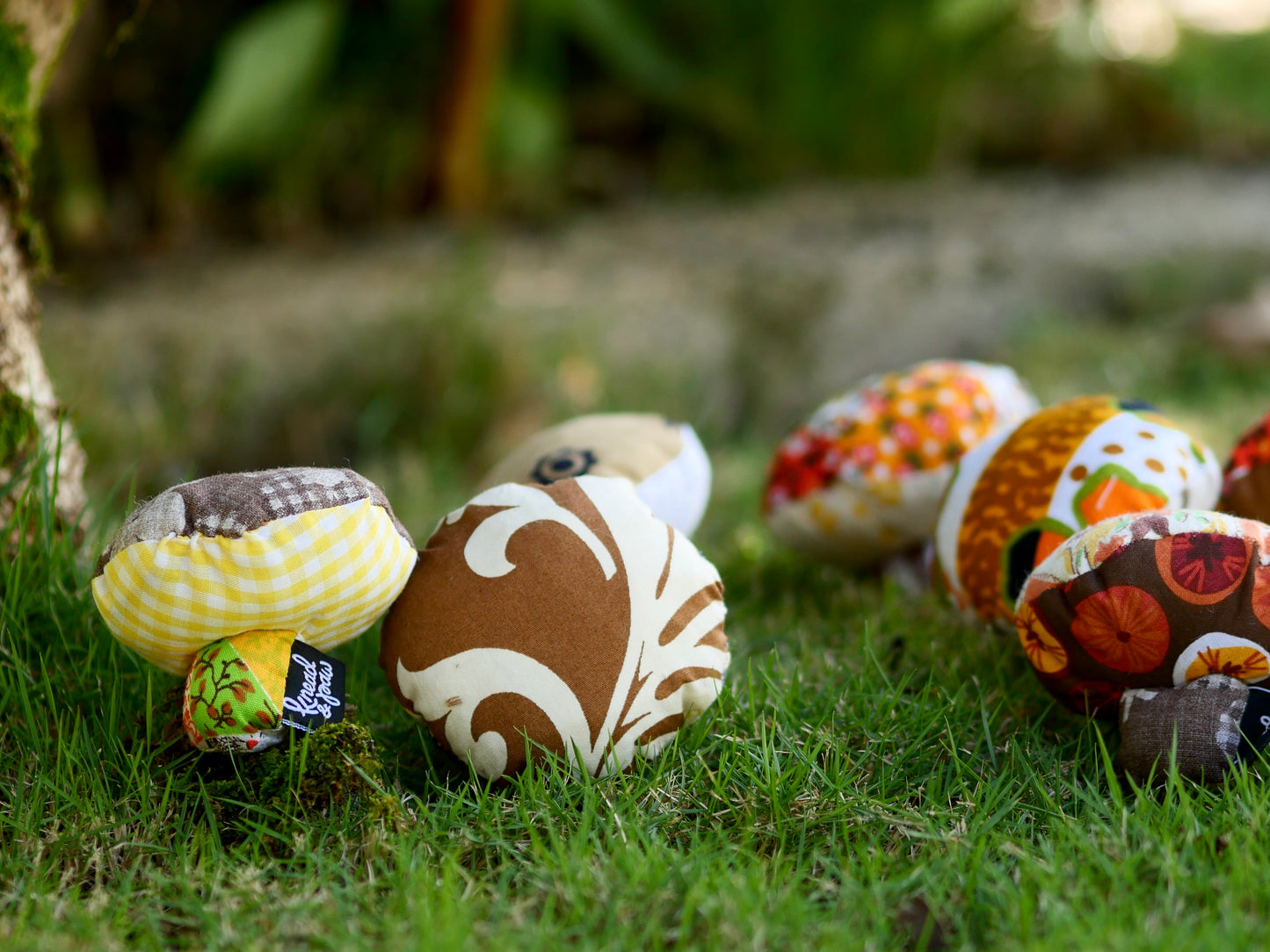 Mushroom Catnip Patchwork Toy