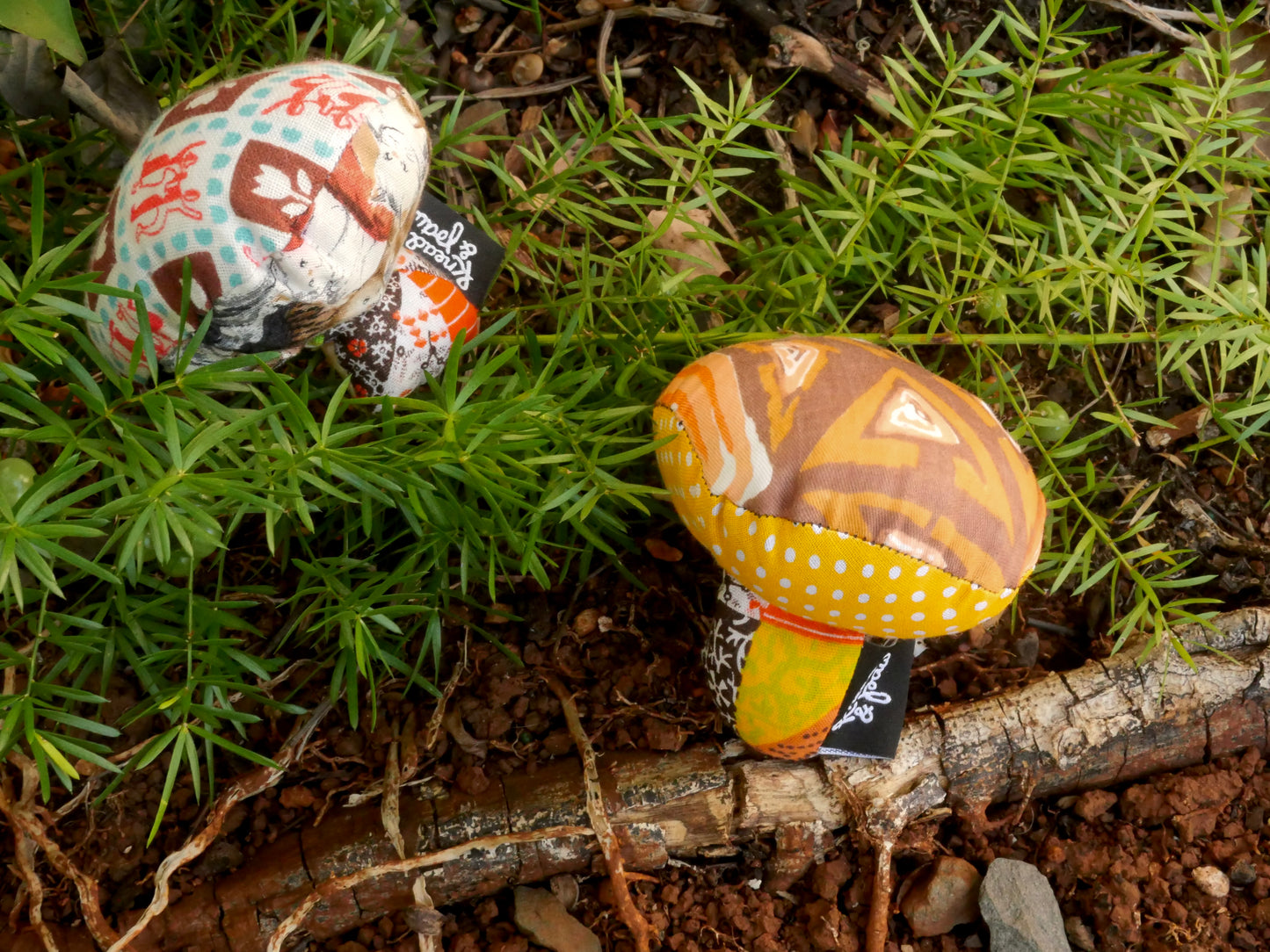 Mushroom Catnip Patchwork Toy